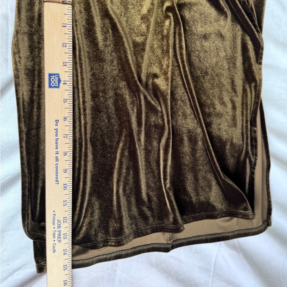 Taylor Women Dress Sz 2 Crushed Velvet Green‎ Witchy Whimsigoth Maxi HOCO Maxi - Picture 10 of 11